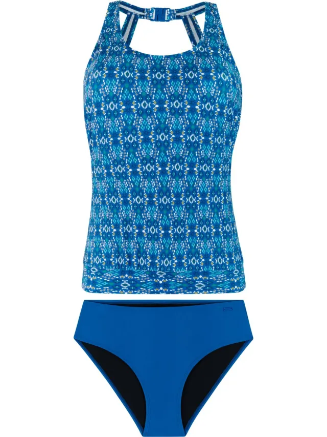 Protest PRTFenn - Tankini set Dames - Gespsluiting - Uitneembare vulling - Normale pasvorm - Hoge taille - Volledige dekking - Blauw Gladio Blue