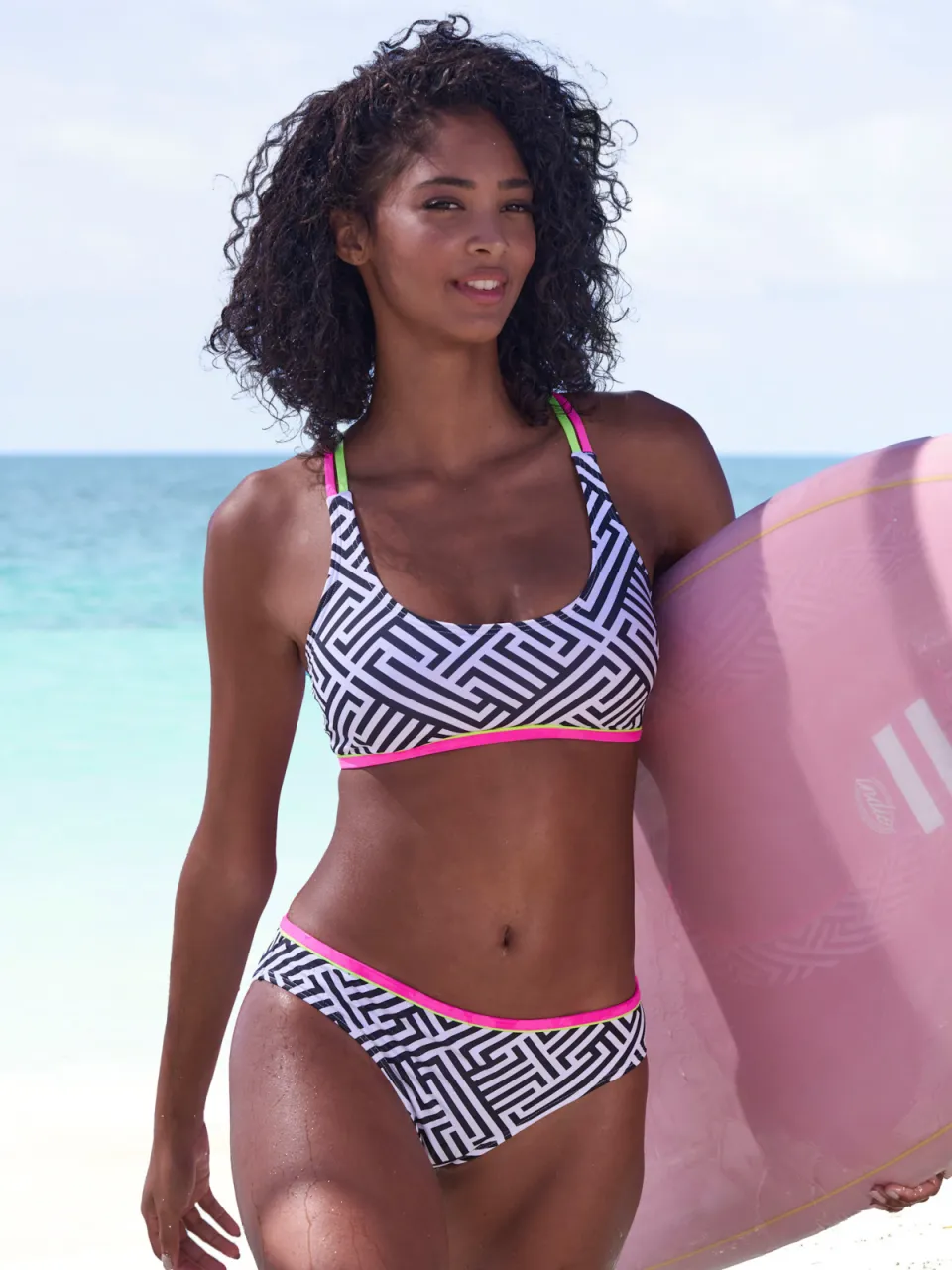 bustierbikinitop zwart wit zwart/wit