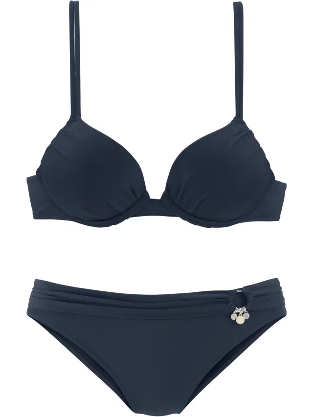Push-upbikini donkerblauw