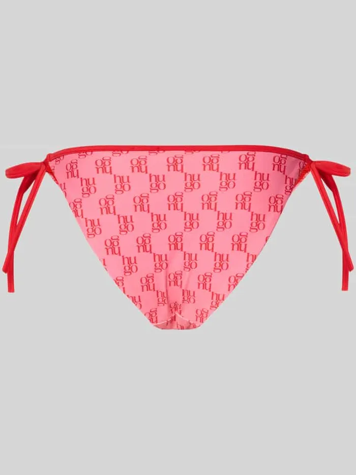 Hugo Bikinibroekje met all-over logomotief model 'MONOGRAM SIDE TIE' felroze, foto 2