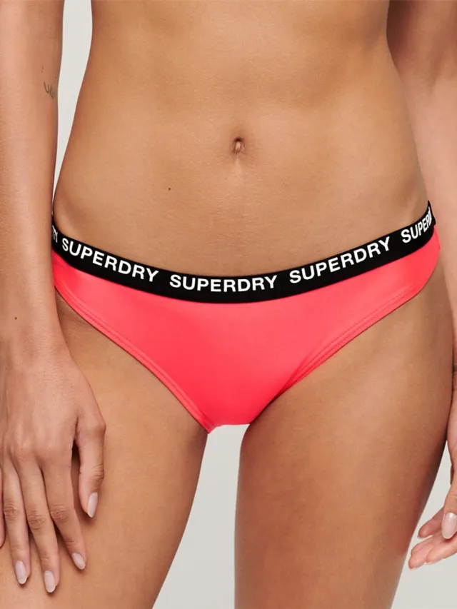 Superdry Klassiek elastisch bikinibroekje - Dames - Badpakken hyper fire pink