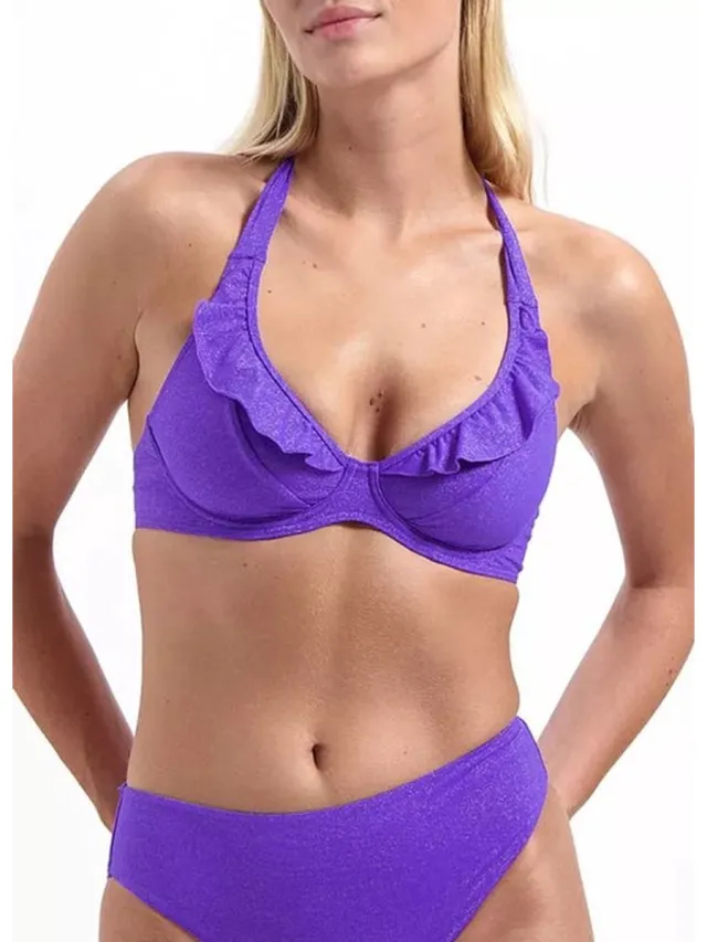 Beachlife evening glam bikinitop paars