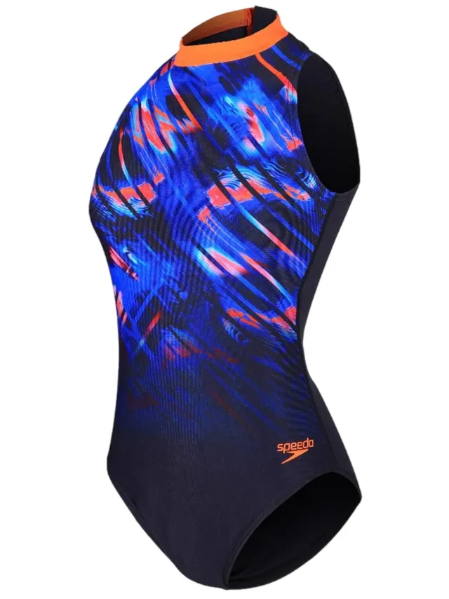 Speedo Dames/Dames Abstract One Piece Badpak (Marine / Roze) Marineblauw/Blauw