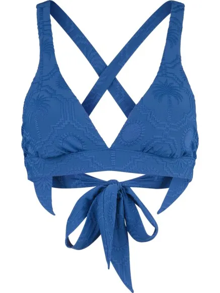 Seafolly Women's Oasis Multi Fit Longline Tri - Bikinitop, blauw