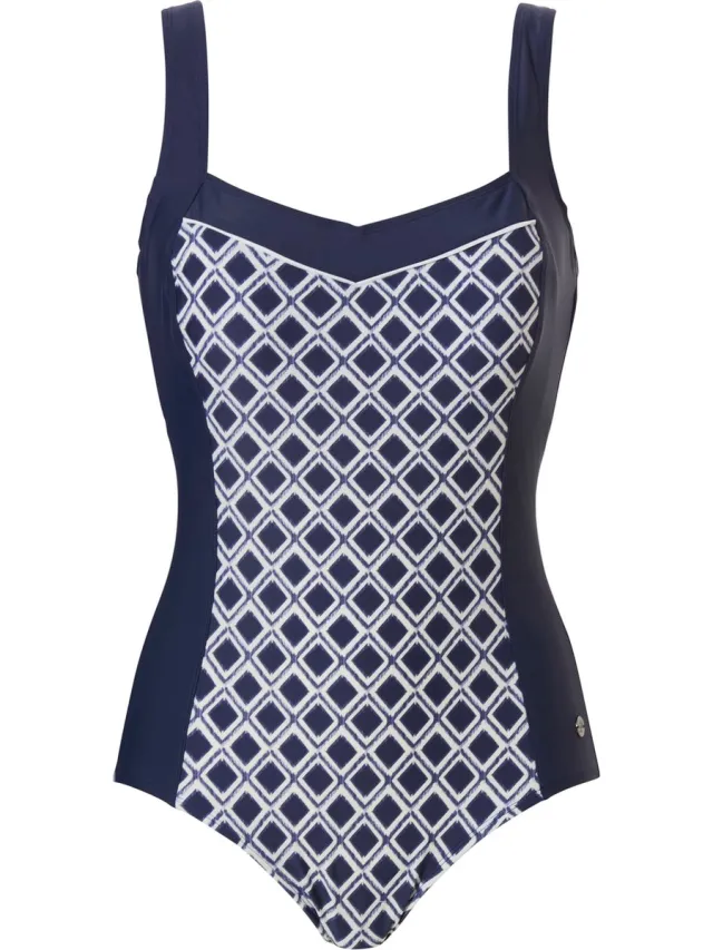 Pastunette Beach Blue Pattern - Corrigerend Badpak - Blauw Multicolor