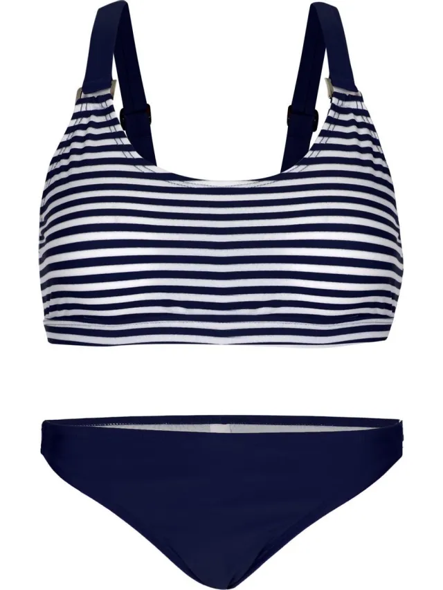 La V Bikini classic style - Navy strepen 128-134