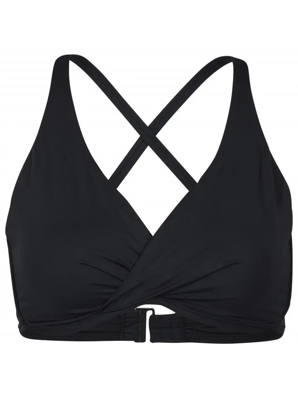 Seafolly Women's Collective Wrap Front F Cup Bra - Bikinitop, zwart