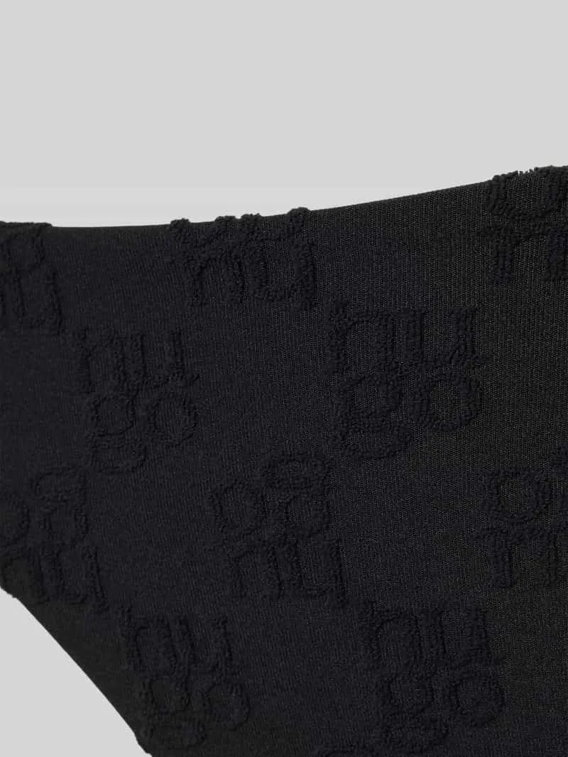 Hugo Bikinibroekje met label in reliëf model 'TERRY MONO' zwart, foto 2
