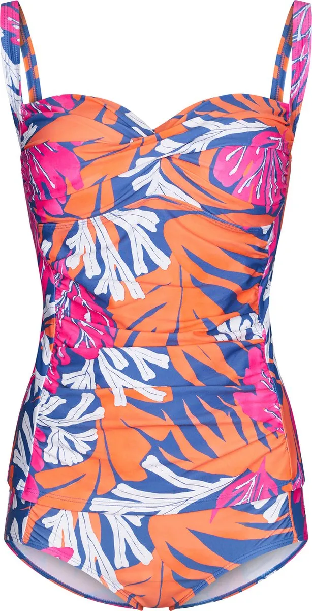 Pastunette Dames Tankini Pastunette - Coral Flower - Corrigerend blauw