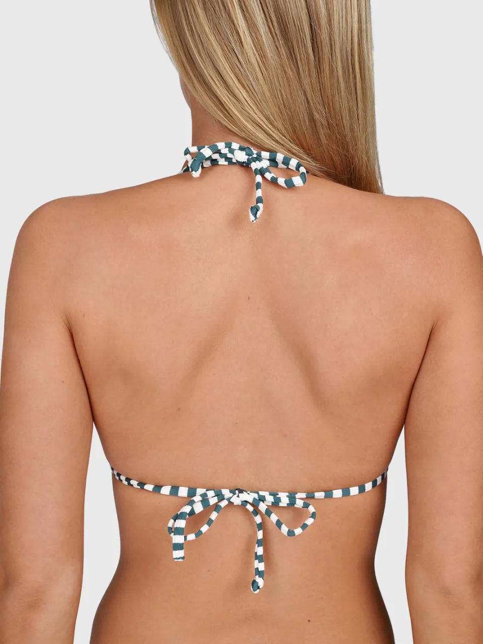 Brunotti Novalee voorgevormde triangel bikinitop groen/wit, foto 6