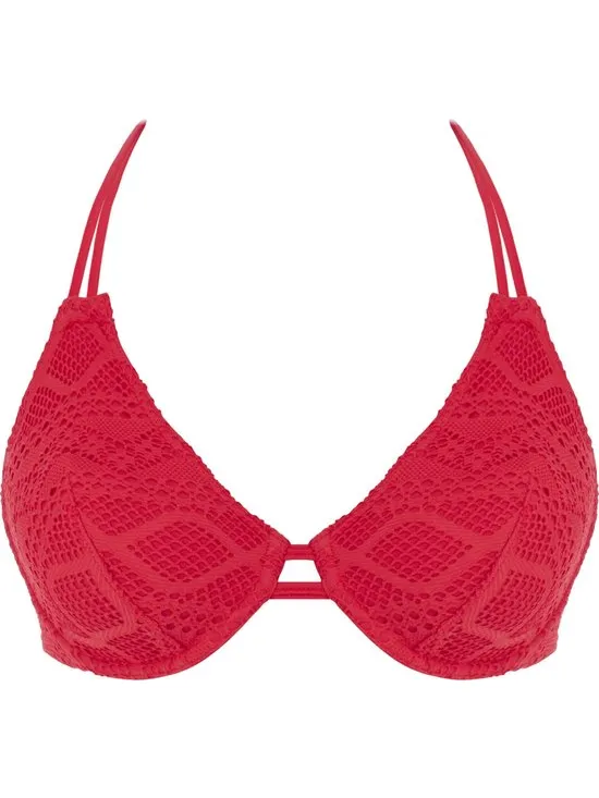 Freya Maat 65 D - SUNDANCE UW Halter Bikini Top - RED - Vrouwen Rood