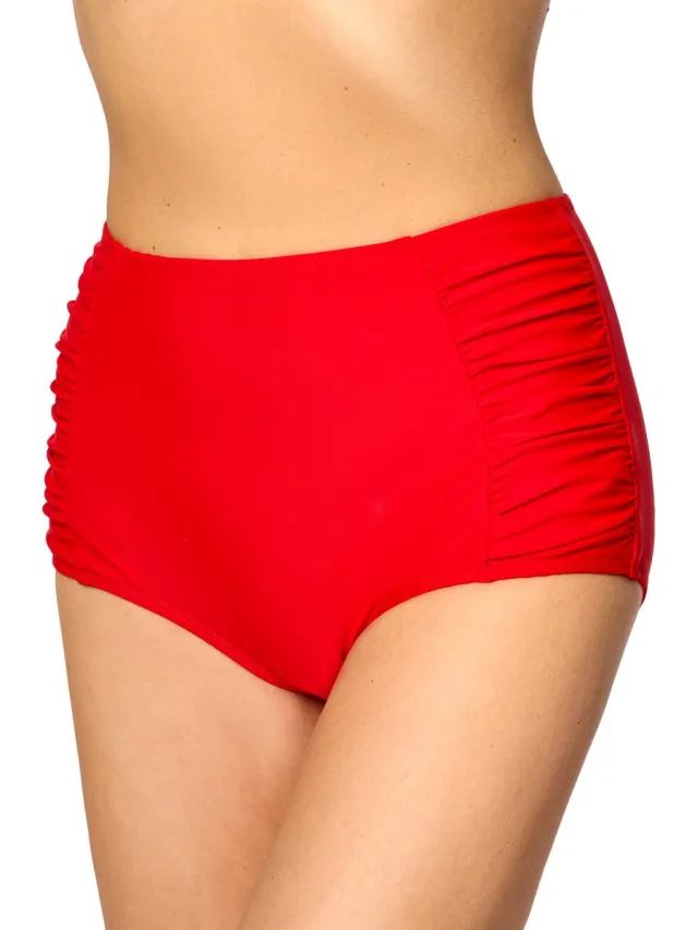 Merry Style Dames Zwembroek - Bikinibroekje - Elastische tailleband – Polyamide & Elastaan – Rood (4186) – 38 - MS-MS10-119-SL