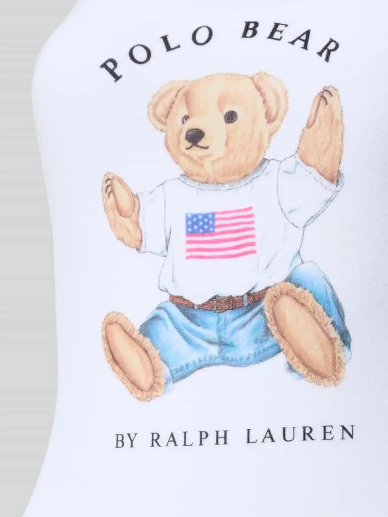 Polo Ralph Lauren Badpak met polo bear motiefprint wit, foto 3