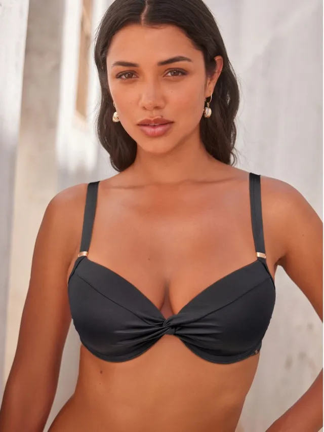 Next Dames - Buikcorrigerende bikinitop met vulling en beugel - Zwart Black
