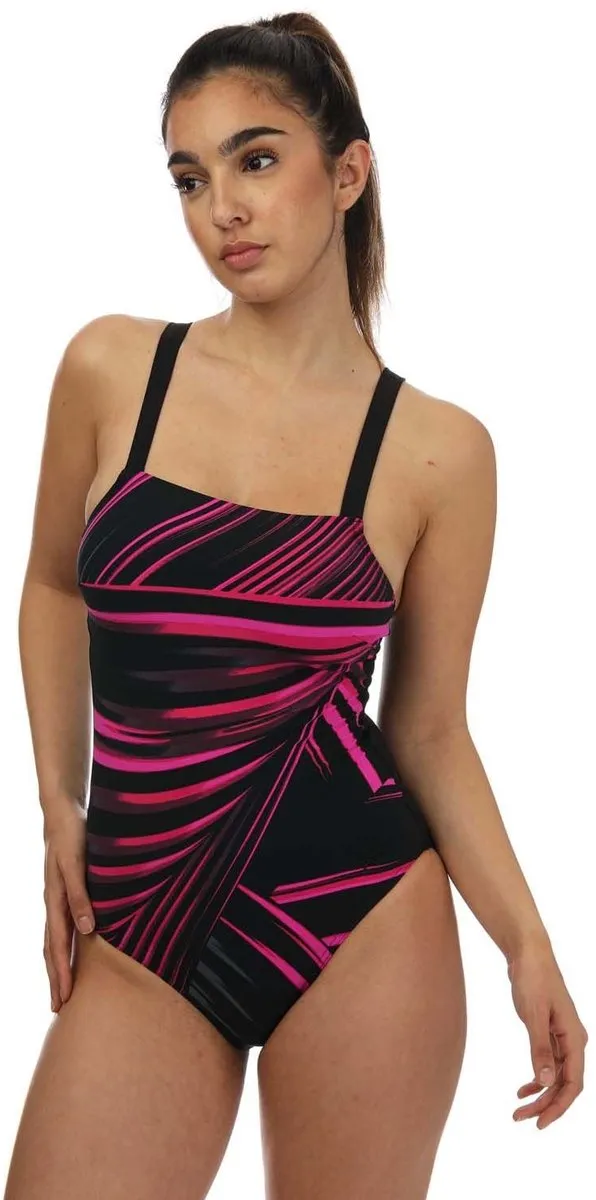 Speedo AmberGlow Printed Shaping One Piece - Zwart/Roze