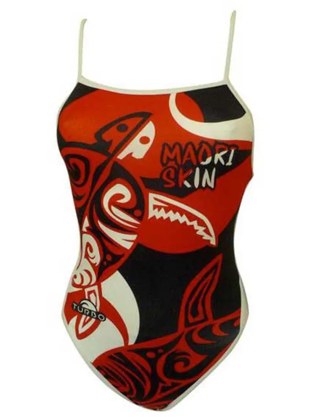 Turbo Maori Skin Tattoo Zwemkleding Rood,Zwart L Vrouw Red / Black