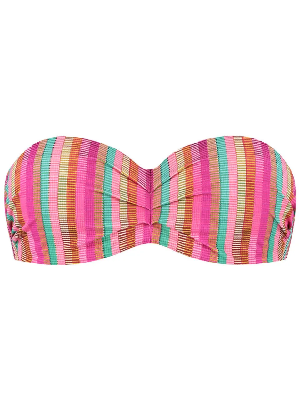 Cyell voorgevormde bandeau bikinitop roze/groen, foto 4