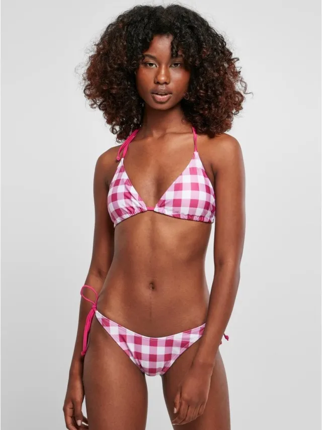 Urban Classics Check Bikini set - M - Paars