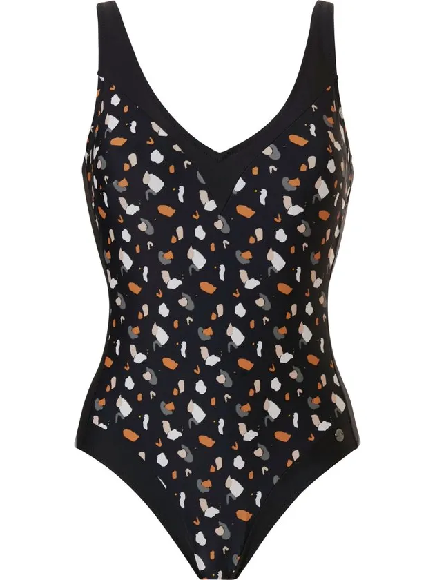 Pastunette Beach - Spots - Corrigerend Badpak - Zwart Multicolor
