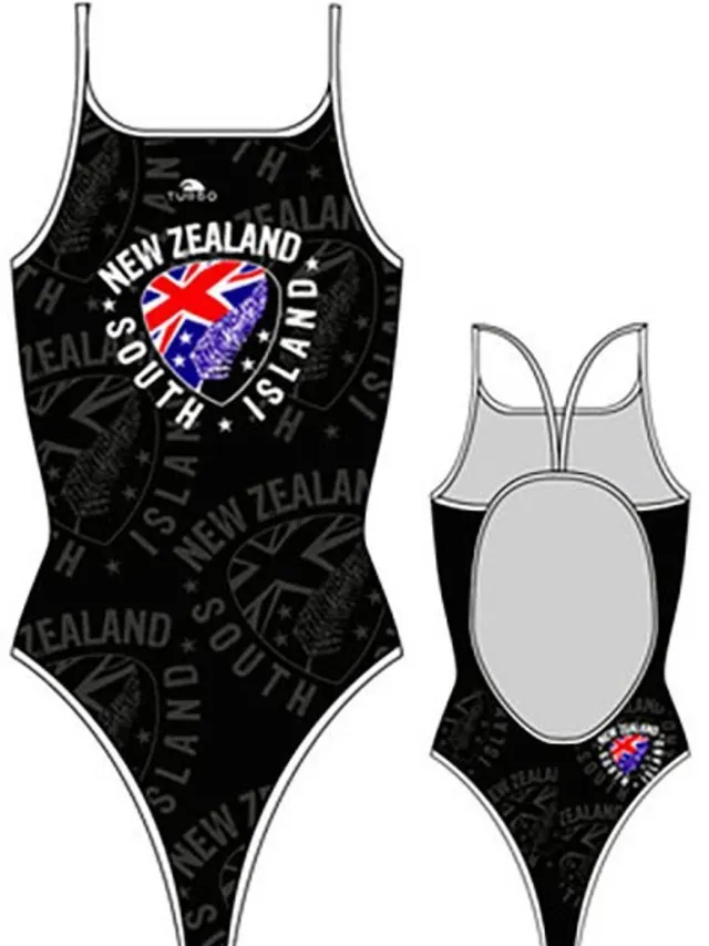 Turbo New Zealand Shield Zwemkleding Zwart 4XL Vrouw Black