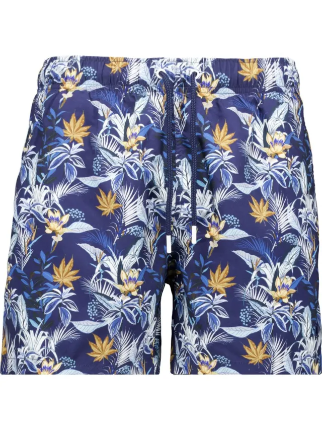 Ragman Regular Fit zwemshort blauw bloemig Blauw/bloemig